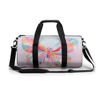 Bolsa de viaje grande con diseño abstracto de mariposas rosas y rojas para gimnasio para mujeres y hombres, bolsa de deporte con correa para el hombro