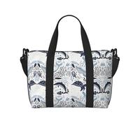 Bolsa de viaje grande con estampado de pulpo de tortuga, bolsa de viaje para gimnasio, fin de semana y viaje de negocios, ligera