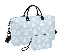 Bolsa de viaje grande con sorpresa navideña azul y blanca, bolsa de viaje para fin de semana, bolsa de entrenamiento con bolsa de aseo para senderismo, gran capacidad