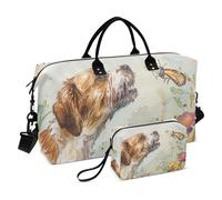Bolsa de viaje grande de deporte, bolsa de gimnasio, bolsa de fin de semana, bolsa de viaje para perros persiguiendo una mariposa, equipaje de mano con bolsa de aseo, Dog Chasing a Butterfly, Sports