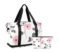 Bolsa de viaje grande de estilo bohemio con correa ajustable para viajes de negocios, resistente al agua, Boho Simple Style Floral Peach, 1 size