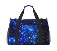 Bolsa de viaje grande de lona con estampado de galaxias y estrellas, para fin de semana, para mujer, bolsa de mano, Negro -, Talla única