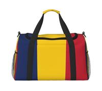 Bolsa de viaje grande de lona con estampado de la bandera de Chad, para fin de semana, para mujer, bolsa de mano, Negro -, Talla única