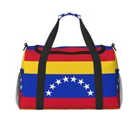 Bolsa de viaje grande de lona con estampado de la bandera de Venezuela, para fin de semana, para mujer, bolsa de mano, Negro -, Talla única