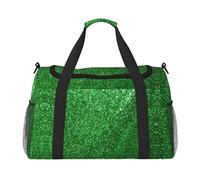 Bolsa de viaje grande de lona con lentejuelas verdes, para fin de semana, para mujer, para pasar la noche, Negro -, Talla única