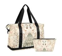 Bolsa de viaje grande para equipaje de noche, bolsa de gimnasio con trampa ajustable para Buine Trip, 2 unidades, Patrón de flores de pavo real de estilo victoriano, colores pastel