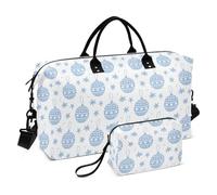 Bolsa de viaje grande para equipaje sorpresa de Navidad, azul y blanco, con correa ajustable para entrenamiento, gran capacidad