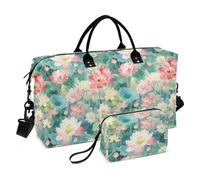 Bolsa de viaje grande para gimnasio, deportes, bolsa de lona con correa ajustable para senderismo, gran capacidad, flores melocotón río soñador