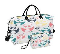 Bolsa de viaje grande para gimnasio, deportes, bolsa de mano con correa ajustable para viajes en avión, plegable, panda triste, Multi, 1 size, Moderno / Equipada