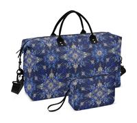 Bolsa de viaje grande para llevar al hombro, bolsa de fin de semana, gimnasio, deportes, bolsa de lona con correa ajustable para deportes, gran capacidad, azul rey (Stars Glittering Royal Blue)