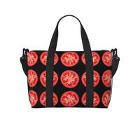 Bolsa de viaje impermeable con estampado de rodajas de tomate, bolsa de viaje para llevar al gimnasio durante la noche