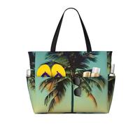 Bolsa de viaje inteligente con estampado de palmeras para playa, vacaciones, senderismo, camping, actividades al aire libre