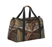 Bolsa de viaje ligera para fin de semana, bolsa de cabina, bolsa de gimnasio o bolsa de noche, diseño vintage de estrellas del oeste de Texas en panel rústico