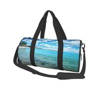 Bolsa de viaje ligera y pequeña bolsa de gimnasio, plegable, para fin de semana, con correa ajustable para el hombro, bolsa de mano escénica, bolsa de hospital para agua de mar, para mujeres y hombres