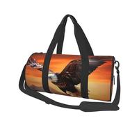 Bolsa de viaje ligera y pequeña, plegable, para fin de semana, con correa ajustable para el hombro, bolsa de mano, águila volando al atardecer, bolsa de hospital para mujeres y hombres