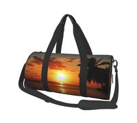 Bolsa de viaje ligera y pequeña, plegable, para fin de semana, con correa ajustable para el hombro, bolsa de mano, puesta de sol, mar, palmera tropical, paisaje, bolsa de hospital, para mujeres y