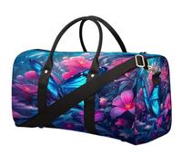 Bolsa de viaje mágica con flores de mariposa para mujeres, hombres, niñas, niños, bolsas de fin de semana de 22.7 L, bolsa de equipaje de cabina para deportes, gimnasio, yoga, color, 22.7 L,