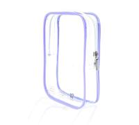 Bolsa de viaje morada aprobada por la TSA, tamaño de 1 cuarto de galón, bolsa de aseo transparente de 1 cuarto de galón para líquidos de mano, mini bolsa de maquillaje de un cuarto de galón, artículos