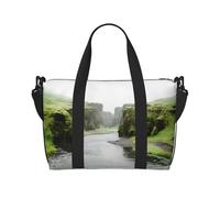 Bolsa de viaje multicolor con estampado de ríos y valle de la naturaleza, bolsa de viaje para adultos, adecuada para viajes, camping, picnics