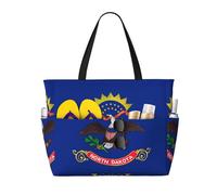 Bolsa de viaje multifuncional con bandera del estado de Dakota del Norte, con múltiples bolsillos, diseño de moda, adecuada para varios lugares al aire libre