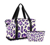 Bolsa de viaje multifuncional con correa ajustable, diseño de leopardo, color morado, púrpura (Leopard Purple), 1 size