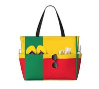 Bolsa de viaje multifuncional con diseño de bandera de Benin, ideal para varios lugares al aire libre