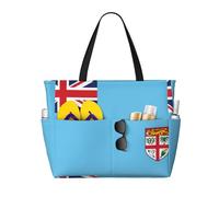 Bolsa de viaje multifuncional con diseño de bandera de Fiji con múltiples bolsillos, ideal para varios lugares al aire libre