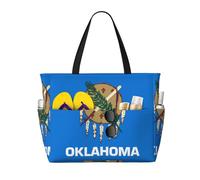 Bolsa de viaje multifuncional con diseño de bandera del estado de Oklahoma con múltiples bolsillos, ideal para varios lugares al aire libre