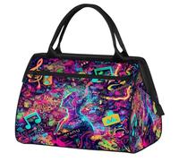 Bolsa de viaje musical de arte abstracto para mujeres, hombres, niños y niñas, bolsa de fin de semana, bolsa de viaje de 24 L para deportes, gimnasio, yoga, color, Big, Organizador de bolsas