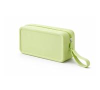 Bolsa de Viaje Neceser de Silicona Elástica con Cremallera para cosméticos, Maquillaje, artículos de higiene, Estuche para rotuladores 9.3x7x18.3cm (Verde)