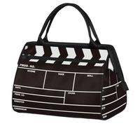 Bolsa de viaje negra para mujeres y hombres, 24 L, bolsa de fin de semana de película, bolsa deportiva, gimnasio, viajes, durante la noche, color, 24 L, Organizador de bolsas