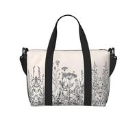 Bolsa de viaje para adultos con grabado botánico de hierbas florales y grabado botánico, ideal para viajes, camping, picnics