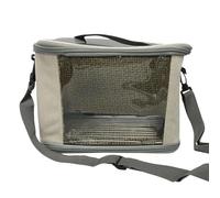 Bolsa de viaje para animales pequeños | Transportador de pájaros transpirable | Jaula portátil para pájaros, jaula para loros con dos comederos, percha para pájaros y bandeja inferior, portátil y