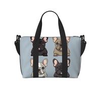 Bolsa de viaje para artículos personales, bolsa de equipaje, bolsa de entrenamiento, ligera, impermeable, deportiva, bolsa de gimnasio, bulldog francés, bolsa de fin de semana para mujeres y hombres,