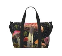 Bolsa de viaje para artículos personales, bolsa de equipaje, bolsa de entrenamiento, ligera, impermeable, deportiva, bolsa de gimnasio, bolsa de fin de semana con hongos rojos, para mujeres y hombres,