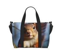 Bolsa de viaje para artículos personales, bolsa de equipaje, bolsa de entrenamiento, ligera, impermeable, deportiva, bolsa de gimnasio, ardilla, divertida bolsa de fin de semana para mujeres y