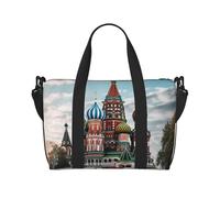Bolsa de viaje para artículos personales, bolsa de equipaje, bolsa de entrenamiento, ligera, impermeable, deportiva, bolsa de gimnasio, catedral de San Basilio, cuadrado rojo en Moscú, bolsa de fin de