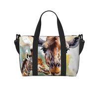 Bolsa de viaje para artículos personales, bolsa de equipaje de mano, bolsa de entrenamiento, ligera, impermeable, deportiva, bolsa de gimnasio, acuarela, ciervo, jirafa, bolsa de fin de semana para