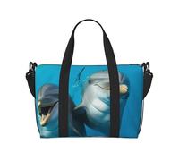 Bolsa de viaje para artículos personales, bolsa de equipaje de mano, bolsa de entrenamiento, ligera, impermeable, deportiva, bolsa de gimnasio, cara sonriente, delfines, bolsa de fin de semana para