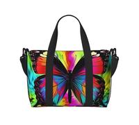 Bolsa de viaje para artículos personales, bolsa de equipaje de mano, bolsa de entrenamiento, ligera, impermeable, deportiva, bolsa de gimnasio, bolsa de fin de semana de mariposa colorida para mujeres