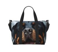 Bolsa de viaje para artículos personales, bolsa de equipaje de mano, bolsa de entrenamiento, ligera, impermeable, para deportes, gimnasio, rottweiler, perros, lengua, cabeza, bolsa de fin de semana