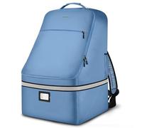 Bolsa de viaje para asiento de coche, acolchada con asa de cable de acero y rayas reflectantes, bolsa grande y duradera para puerta de aeropuerto con correa para el hombro