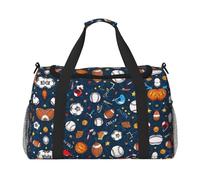 Bolsa de viaje para béisbol, baloncesto, fútbol, hockey, bolsa de compras grande reutilizable, bolsa de vacaciones, bolsa deportiva con correa cruzada ajustable, color negro, talla única