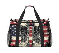 Bolsa de viaje para botas militares envejecidas, estilo vintage, resistente al agua, compacta, para deportes, gimnasio y fin de semana para hombres y mujeres