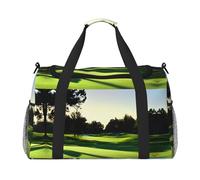 Bolsa de viaje para campo de golf, bolsa de compras grande reutilizable, bolsa de vacaciones, bolsa deportiva con correa cruzada ajustable, color negro, talla única