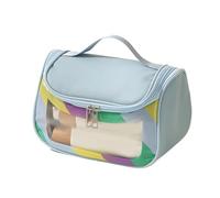 Bolsa de viaje para cosméticos, organizador transparente impermeable, colorido estuche de maquillaje con cierre de cremallera, bolsa de viaje visible para artículos de tocador, necesarios, mujeres,