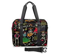 Bolsa de viaje para el Día de los Muertos de Esqueleto para mujeres y hombres, bolsas de fin de semana de esqueleto, 32 L, bolsa de cabina grande para deportes, gimnasio, yoga, color, (32 L) UK,
