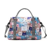 Bolsa de Viaje para Fin de Semana, Bolsa de Gimnasio con Bolsillo para Separar lo seco y lo húmedo, para Mujeres y niñas, Resistente al Agua, Cute Cats, Carry-On 28-Inch