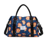 Bolsa de viaje para fin de semana, bolsa de gimnasio con bolsillo separado seco y húmedo para mujeres y niñas, resistente al agua, Cute Lions, Bolsa para carrito con bolsillo separado para seco y