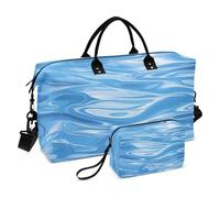Bolsa de viaje para fin de semana, bolsa de gimnasio con patrón de ondas oceánicas, bolsa de mano con bolsa de aseo para viajes en avión, gimnasio, yoga, Ondulaciones Ocean Wave, Talla única, moda